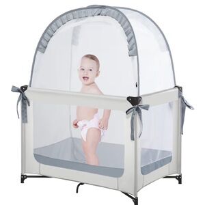 Pack N Play Tent, Pop Up Crib Tent to Keep Baby in, Crib Net for Pack and Plays